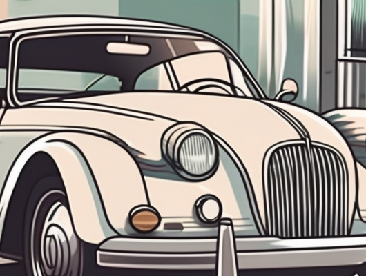 A car without the registration sticker on the front windshield