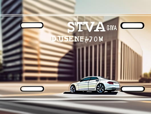 A car license plate with a blurred out custom text