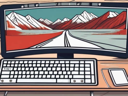 A computer with a screen displaying an austrian license plate