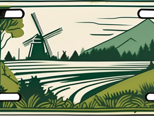 A german license plate with a scenic background featuring elements of stormarn district