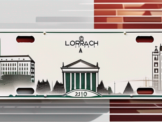 A car license plate with three blurred out sections representing letters