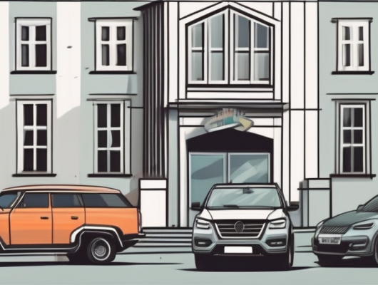 The detmold cityscape with a prominent building signifying the zulassungsstelle (vehicle registration office)