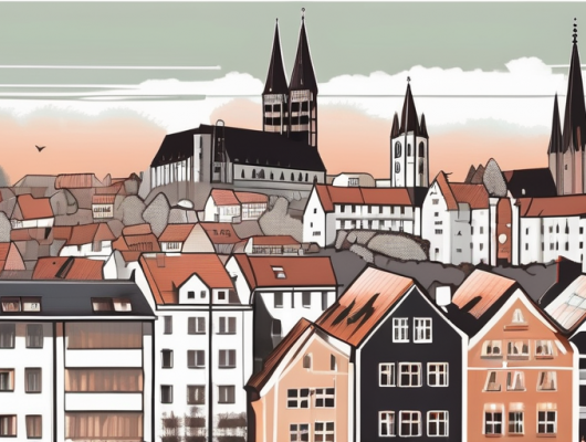 The ravensburg cityscape with a focus on recognizable landmarks like the mehlsack tower