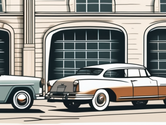 Several classic vintage cars parked inside an old