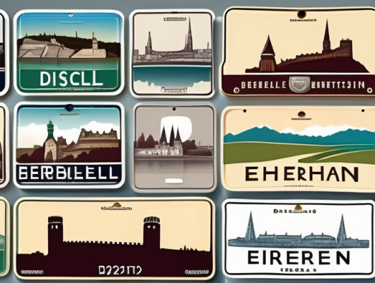Various unique car license plates from koblenz