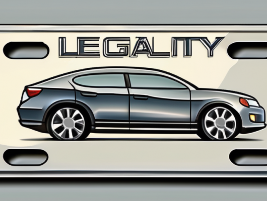 A 3d car license plate on a vehicle