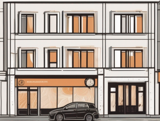 The kreis euskirchen straßenverkehrsamt building with a clock showing opening hours and a contact information symbol