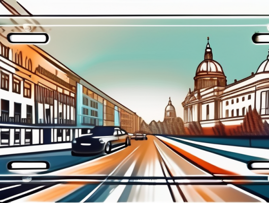 A car license plate with a blurred background of lippe district landmarks