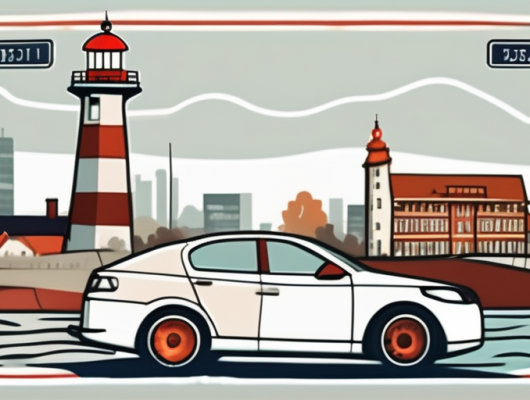 A car with a license plate