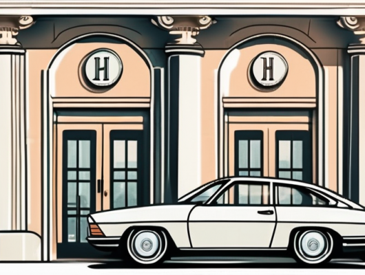 A classic car with an h-plate