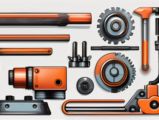 Various industrial machinery and tools made of different types of plastic