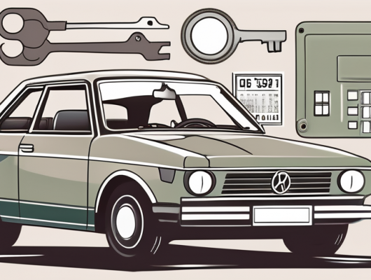 A german car with a focus on the license plate