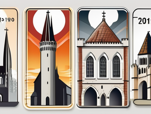 Various types of german car license plates against the backdrop of ravensburg's iconic medieval towers and landmarks
