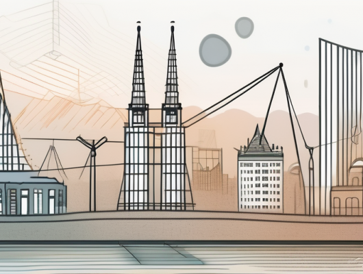 A pinneberg cityscape with notable landmarks subtly highlighted