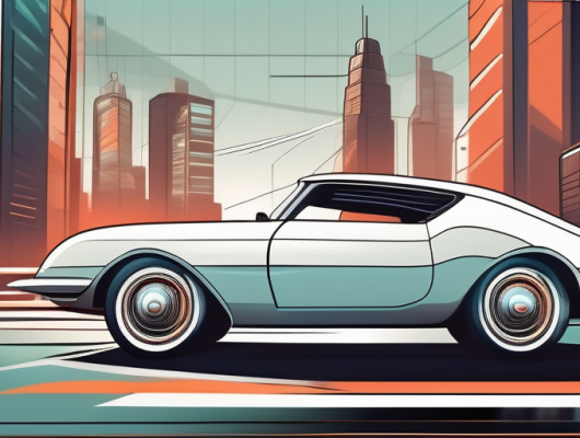 A classic vintage car with futuristic modifications