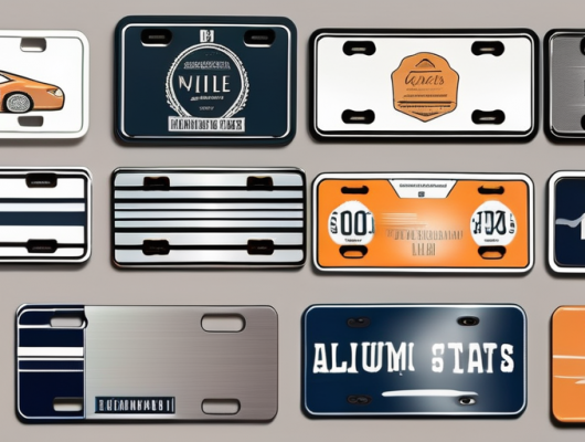 Several different styles of aluminum license plate holders