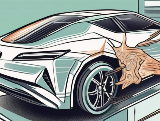 A car with its hood open