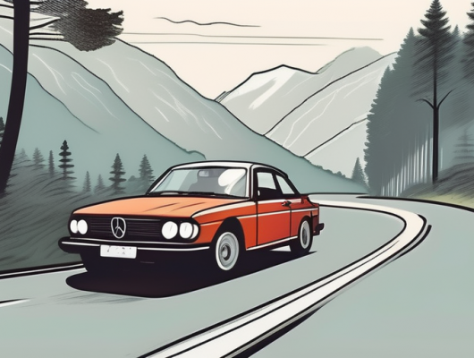 Two cars on a german road