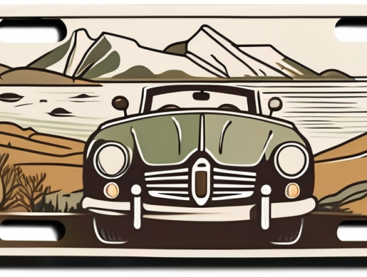 A car license plate with a generic design