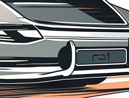 A magnetic license plate holder attached to a car