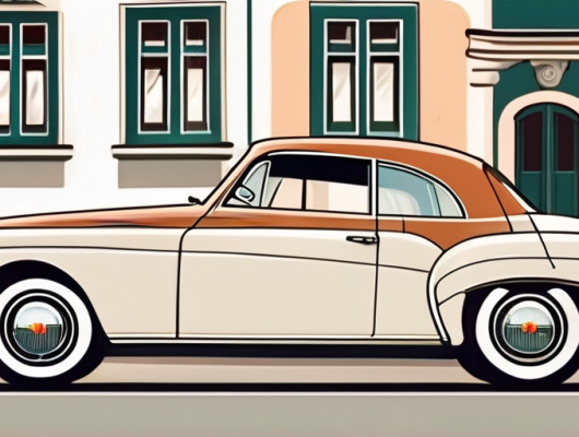 A classic vintage car with an h license plate