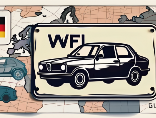 A german car license plate with the initials wf