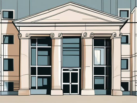 The landratsamt esslingen building with a symbolic representation of health and communication elements