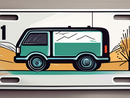 A german license plate being swiftly delivered through a stylized