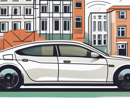 A car with osnabrück's cityscape in the background and a registration plate prominently displayed