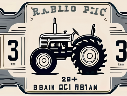A vintage tractor with an h-license plate