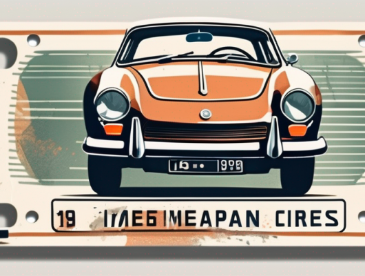 A vintage 1969 german car with a focus on its license plate