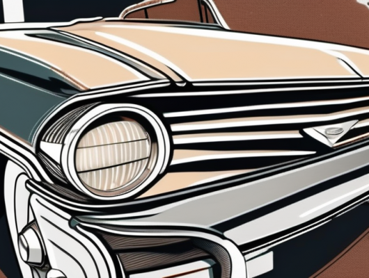 A classic vintage car partially restored