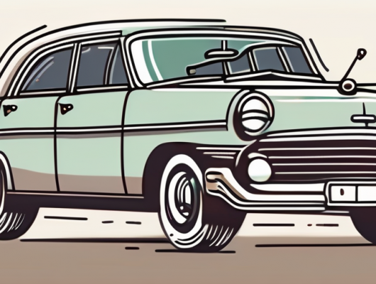 A classic car with its value indicator plummeting down