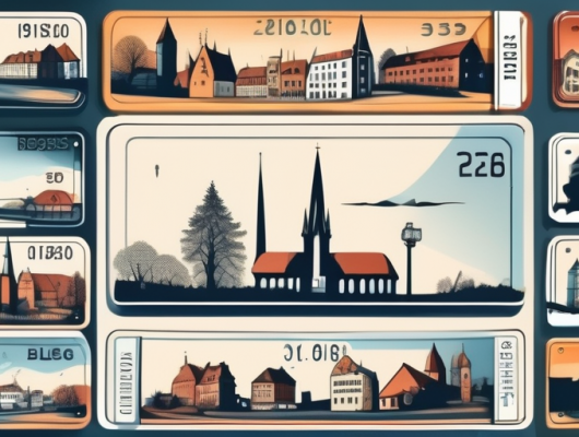 A variety of car license plates with different styles and colors