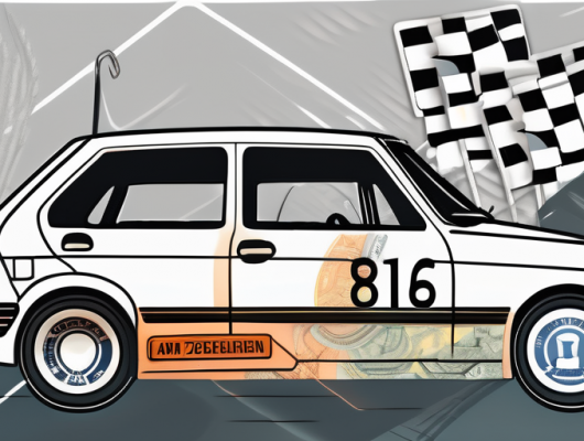 A german car with a focus on its license plate