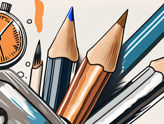 A flurry of art tools such as pencils