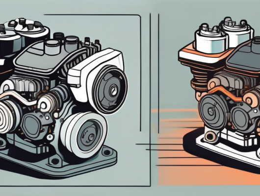 A car engine with visible parts being upgraded