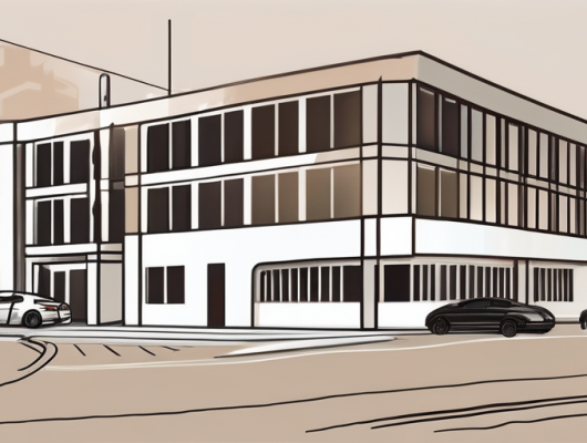 The straßenverkehrsamt düren building with a reserved parking sign in the foreground