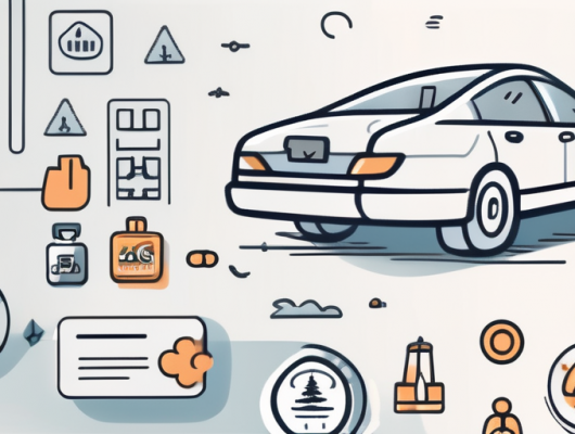 A car with a magnetic license plate attached to it