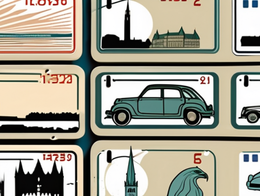 Various types of car license plates