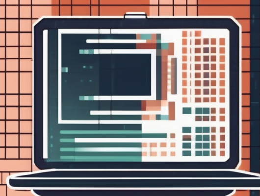 A computer screen displaying a pixelated image