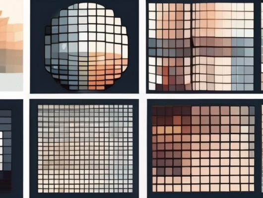 Various stages of a pixelated image