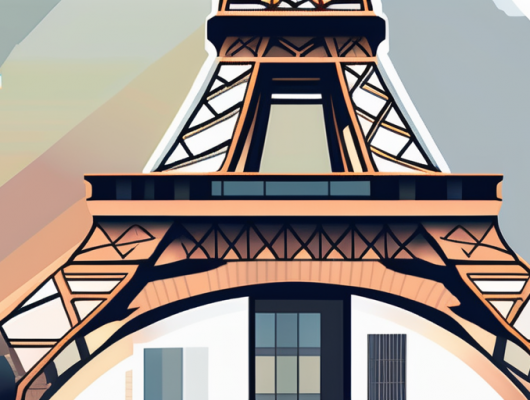 A pixelated image of a famous landmark