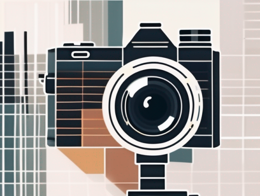 A camera filming a documentary with some parts of the footage appearing pixelated