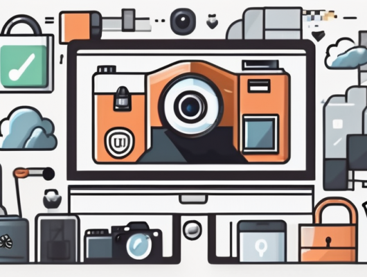 A digital camera with a pixelated image on its screen