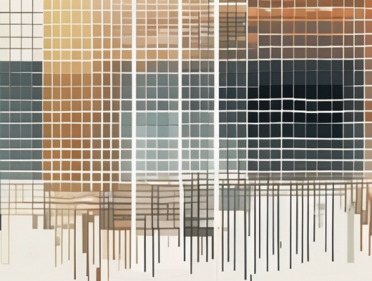 An abstract art piece being transformed into a pixelated version