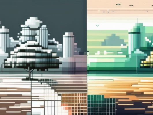 Two identical scenic landscapes side by side