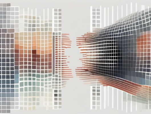 A digital image gradually becoming pixelated