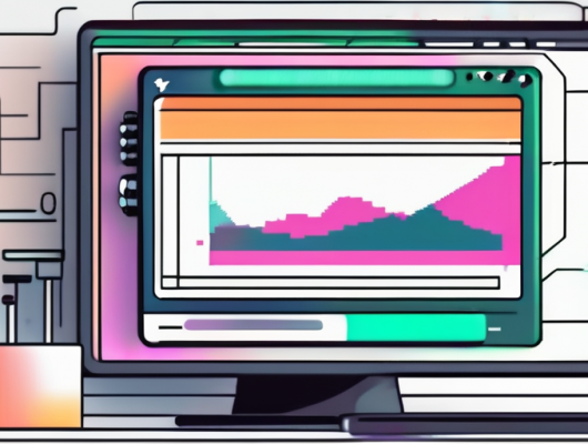 A computer monitor displaying an open graphic design software