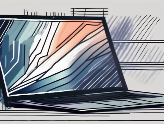 A high-resolution image being processed on a computer screen with pixelation effects applied